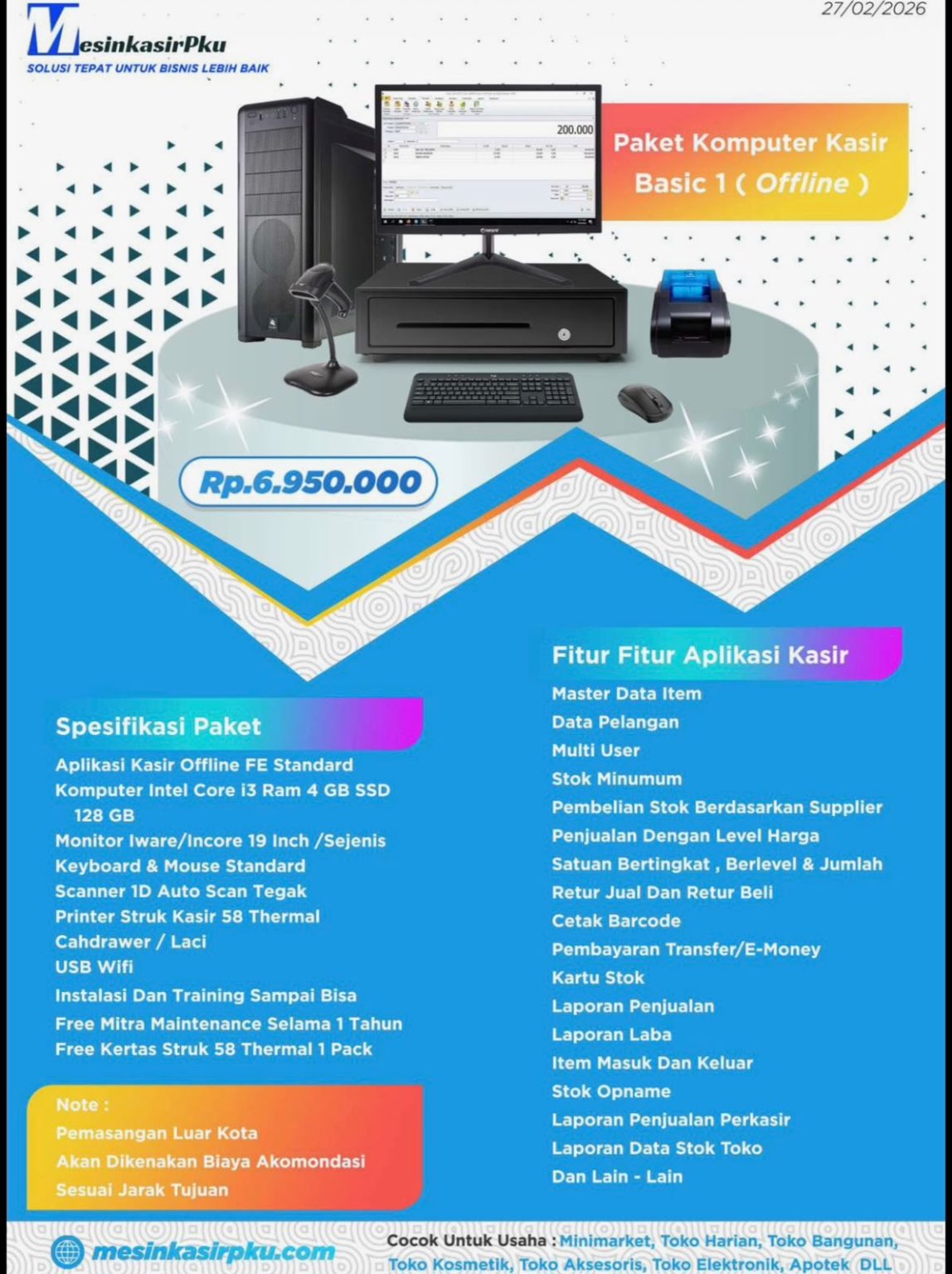 mesin kasir pekanbaru paket basic 1