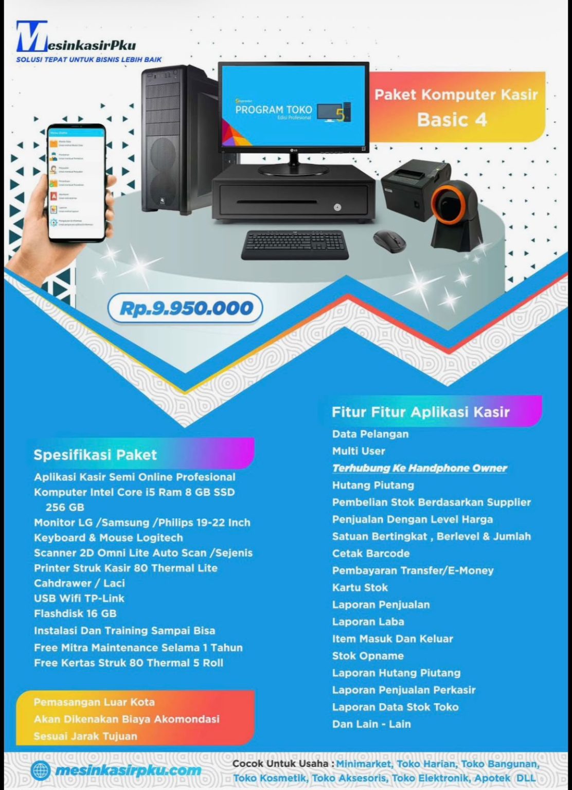 mesin kasir pekanbaru paket basic 4