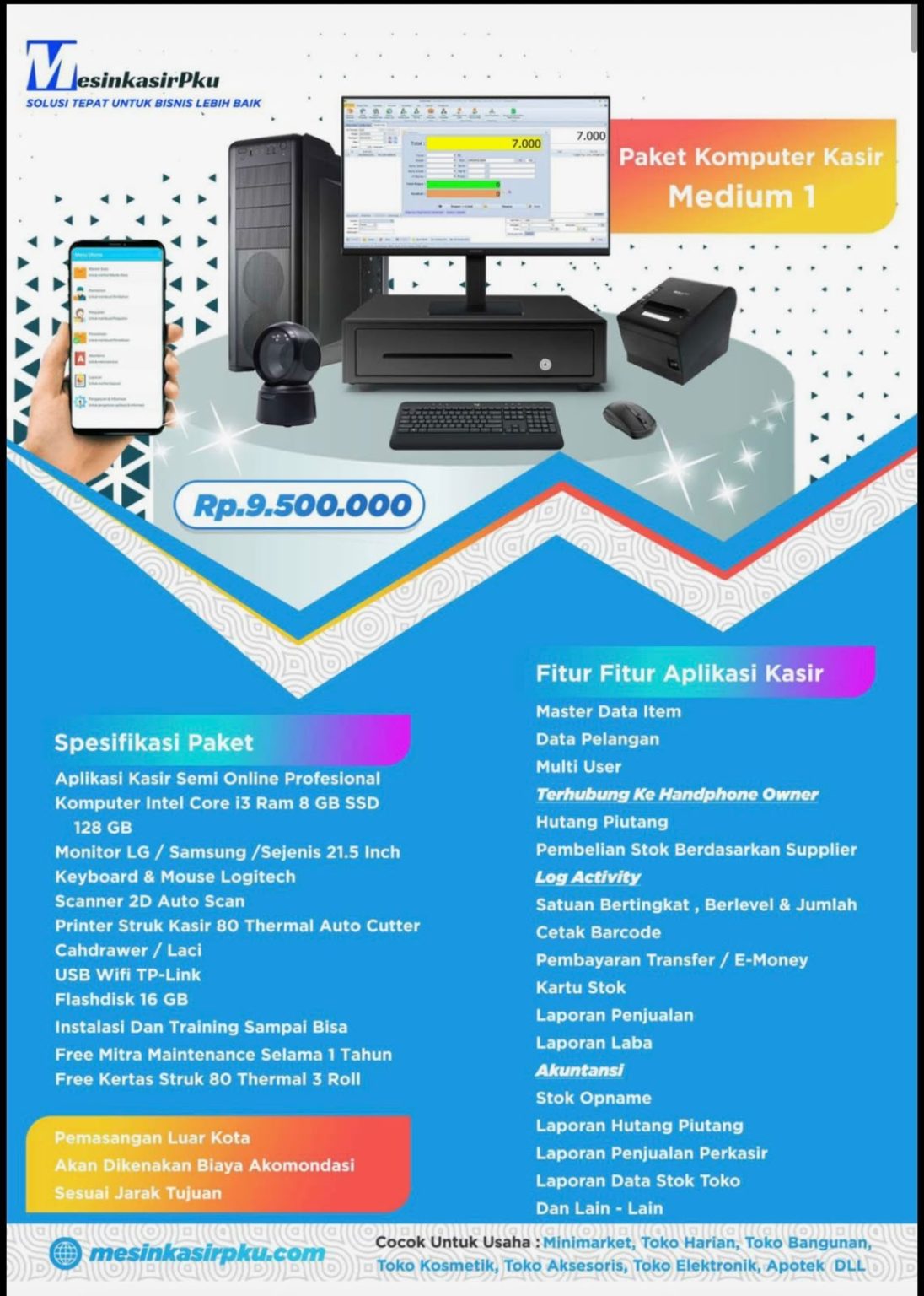mesin kasir pekanbaru paket medium 1